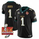 Men's Jalen Hurts #1 Philadelphia Eagles Super Bowl Black Stitched Football Jersey