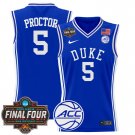 Men's Duke Blue Devils 2025 #5 Tyrese Proctor Royal Swingman Player Jersey