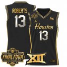 Men's Houston Cougars 2025 #13 J'Wan Roberts Black Gold Swingman Player Jersey