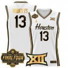 Men's Houston Cougars 2025 #13 J'Wan Roberts White Gold Swingman Player Jersey