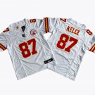 Men's Travis Kelce 87# Kansas City White Vapor F.U.S.E. Limited Stitched Football Jersey