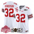 Men's Treveyon Henderson #32 Ohio State Buckeyes 2025 White Vapor Limited Stitched Football Jersey
