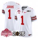 Men's Quinshon Judkins #1 Ohio State Buckeyes 2025 White Vapor Limited Stitched Football Jersey