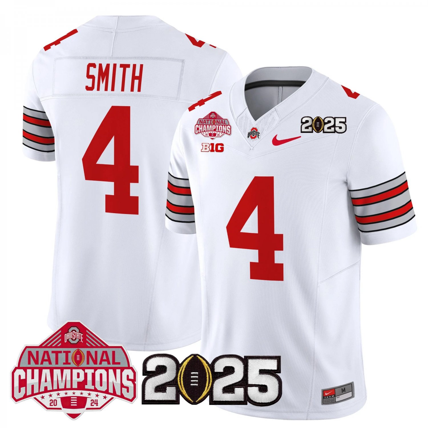 Men's Jeremiah Smith #4 Ohio State Buckeyes 2025 White Vapor Limited Stitched Football Jersey