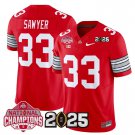 Men's Jack Sawyer #33 Ohio State Buckeyes 2025 Red Vapor Limited Stitched Football Jersey
