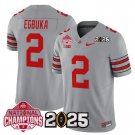 Men's Emeka Egbuka #2 Ohio State Buckeyes 2025 Gray Vapor Limited Stitched Football Jersey