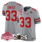 Men's Jack Sawyer #33 Ohio State Buckeyes 2025 Gray Vapor Limited Stitched Football Jersey