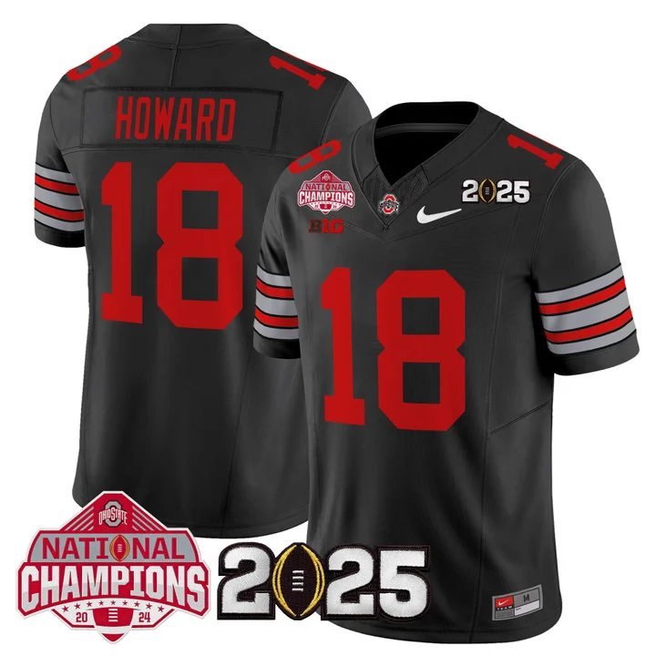 Men's Will Howard #18 Ohio State Buckeyes 2025 Black Vapor Limited Stitched Football Jersey