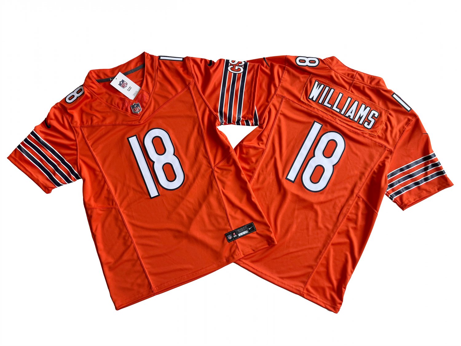 Men's Caleb Williams #18 Chicago Bears Orange Vapor F.U.S.E. Limited Stitched Football Jersey