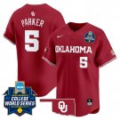 Men's Ella Parker #5 Oklahoma Sooners 2025 Crimson Vapor Limited Stitched Baseball Jersey