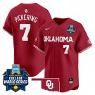 Men's Kasidi Pickering #7 Oklahoma Sooners 2025 Crimson Vapor Limited Stitched Baseball Jersey