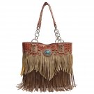 Western Fringe Tote Tan