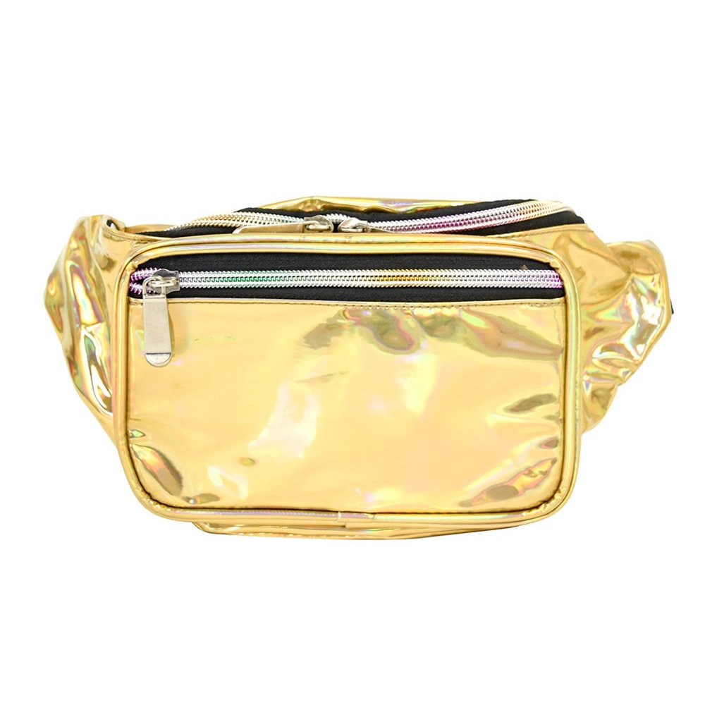 Metallic Hologram Fanny Pack Waist Bag Gold