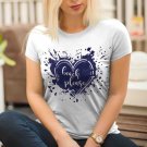 Beach Please T-shirt, (Heart, Dark Blue, Splashes, Watercolor)