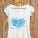 Beach Please T-shirt, (Heart, Light Blue, Splashes, Watercolor)