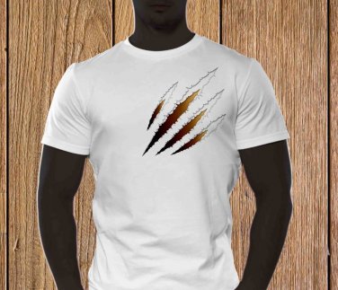 Claw Marks T-shirt, Black Scratches T-shirt, Wolverine, Animal Scratches, Torn T-shirt