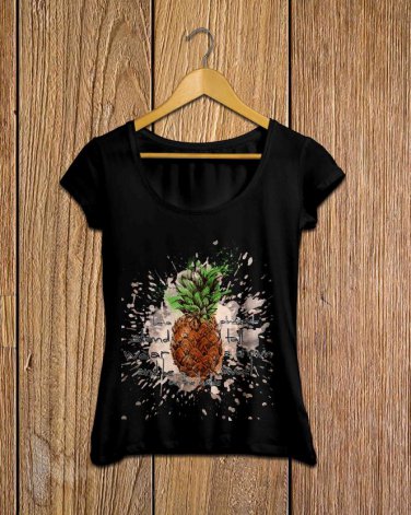 Pineapple T-shirt, Stand Tall, Crown, Sweet, Inside, Watercolor Splashes T-shirt