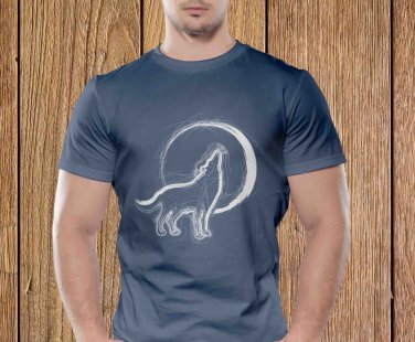 Wolf T-shirt, Full Moon T-shirt, Werewolf T-shirt, Night, Dark (a)
