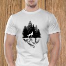 Wolf T-shirt, Wild T-shirt, Cliff T-shirt, Nature T-shirt, Night, Dark T-shirt (b)