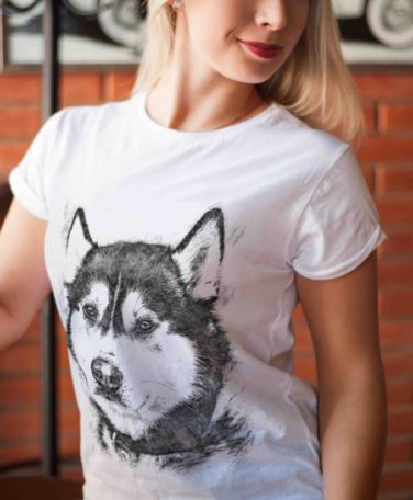 Wolf T-shirt, Wild T-shirt, Wolf Sketch T-shirt, Wolf Drawing T-shirt (b)