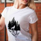 Wolf T-shirt, Wild T-shirt, Cliff T-shirt, Nature T-shirt, Night, Dark T-shirt (c)