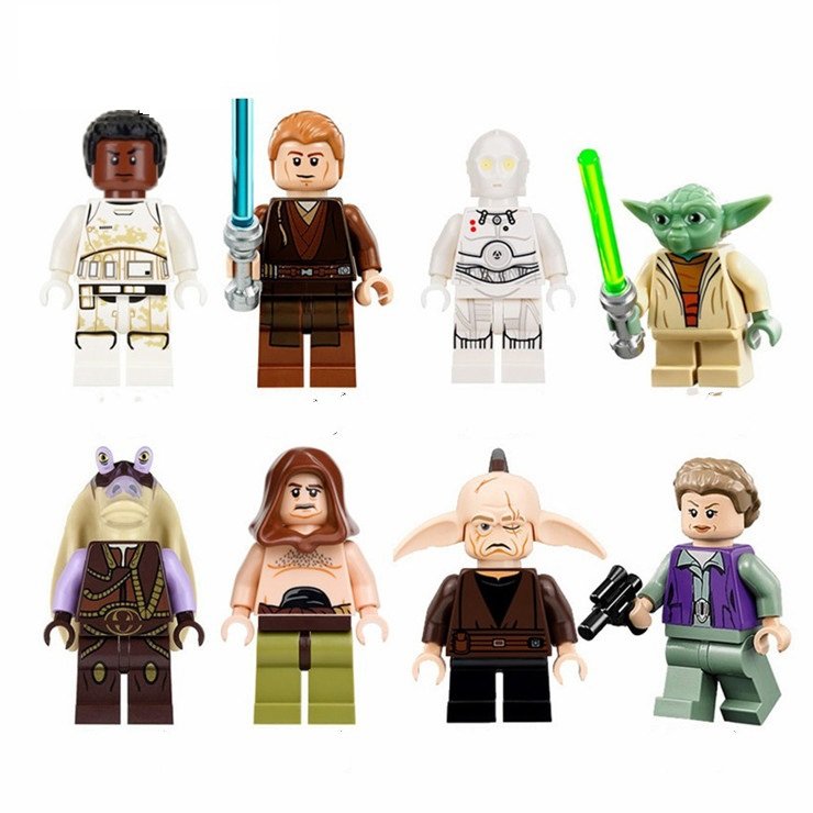 Star Wars Finn Leila Even Piell Yoda Anakin K3PO Minifigures Lego ...