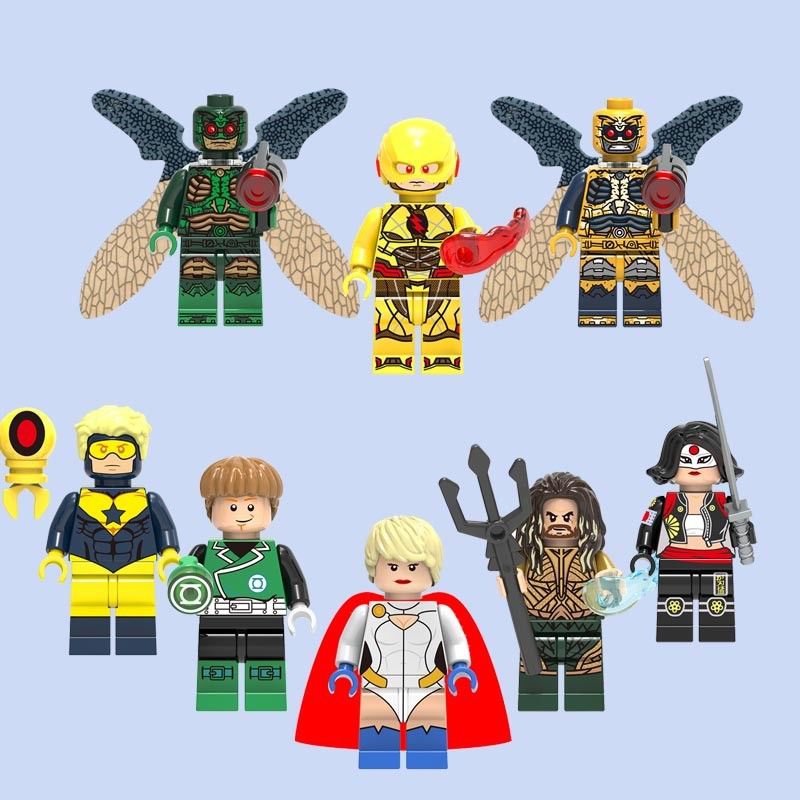 DC Super Heroes Reverse Flash Wasp White Green Lantern Minifigures Lego Fit