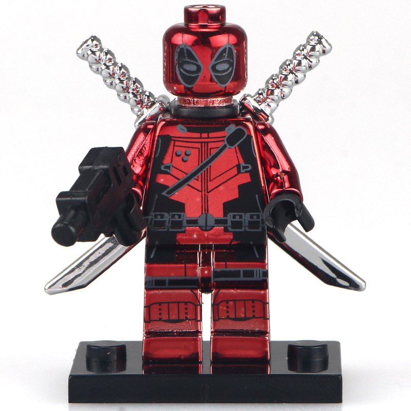 Custom Chrome Deadpool Minifigures Lego Marvel Super Hero