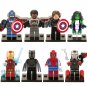 Superhero Minifigures Spiderman Woman Hulk Black Panther Falcon Fit Lego