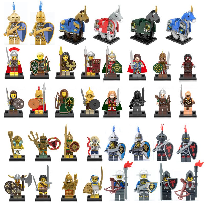 Egypatian Guards Roman Knights War Horse Soliders Lego Medieval Knights Compatible