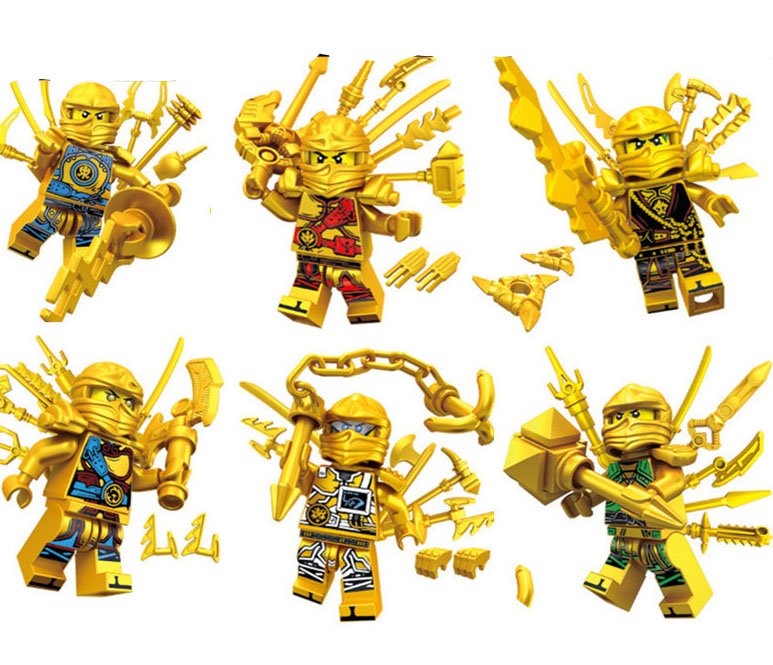 Gold Ninjago Kai Jay Zane Iloyd Minifigures Lego Phantom Ninjago Compatible