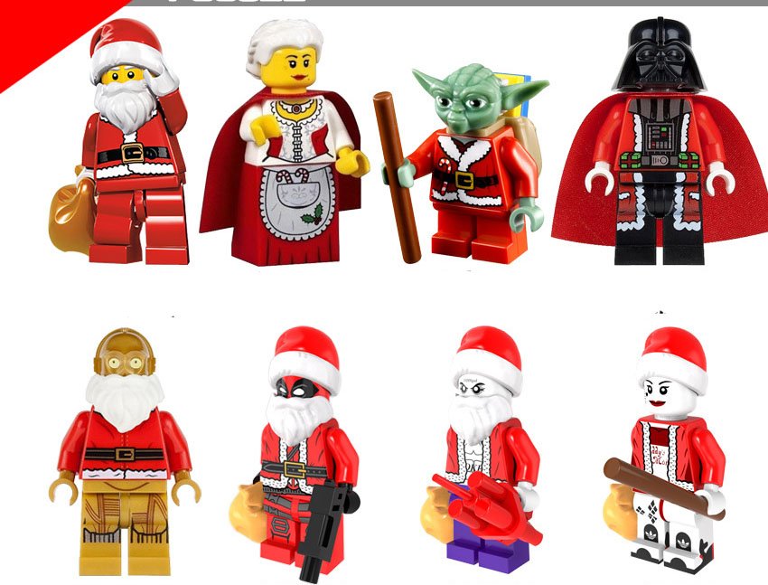 Custom Christmas Star Wars Darth Vader Yoda CPO3 Deadpool Joker Minifigures Lego Fit