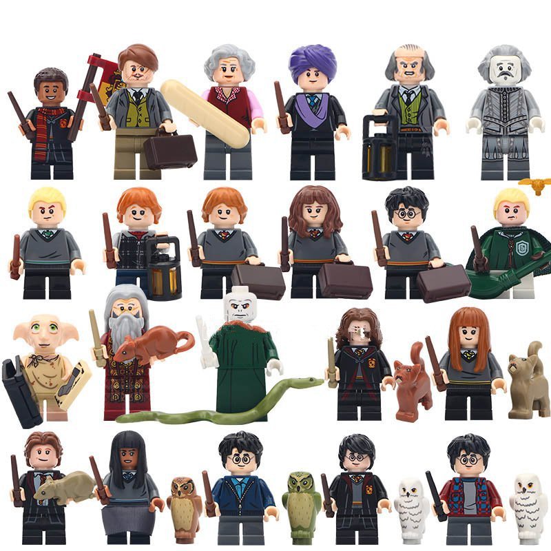 Harry Potter Dumbledore Argus Filch Dobby Minifigures Lego Harrry Potter Toys