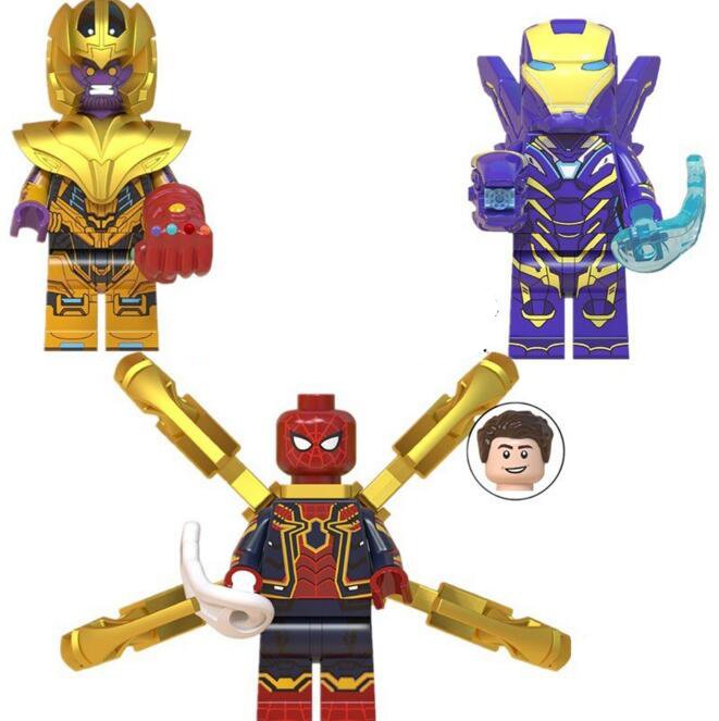 3pcs Ironman Pepper Spiderman Thanos Minifigures
