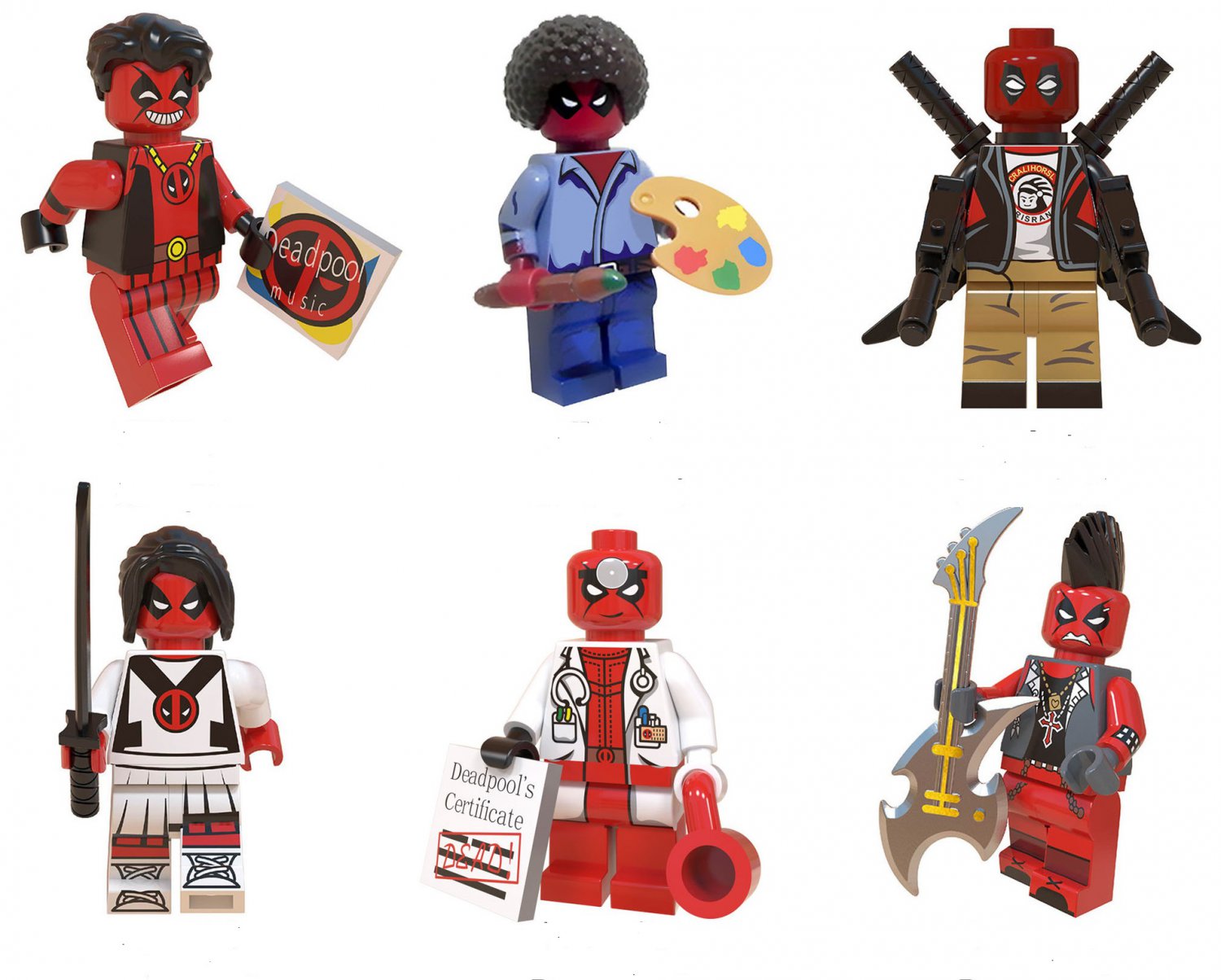 6pcs Deadpool Wade Minifigures