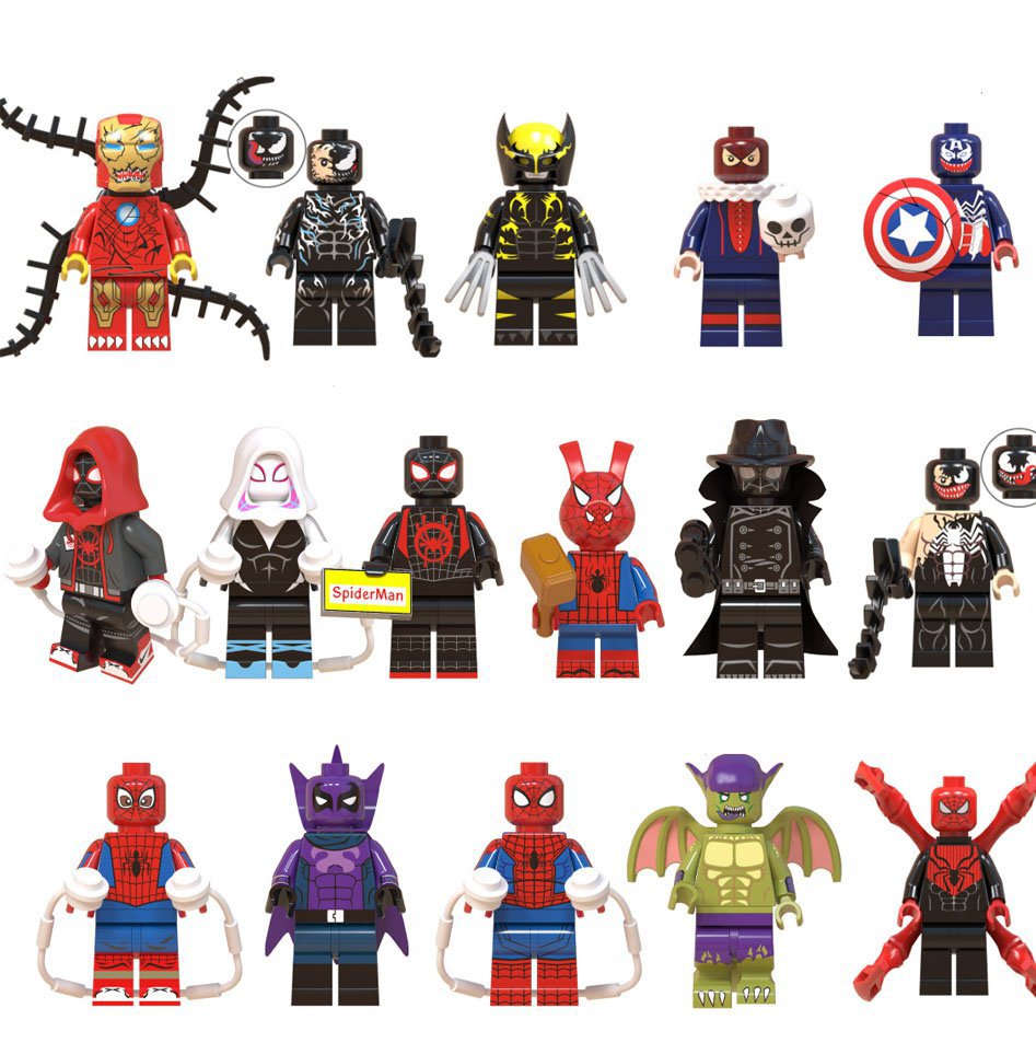 Spider Man Into the Spider-Verse sets Minifigures Lego Superhero Compatible Toys