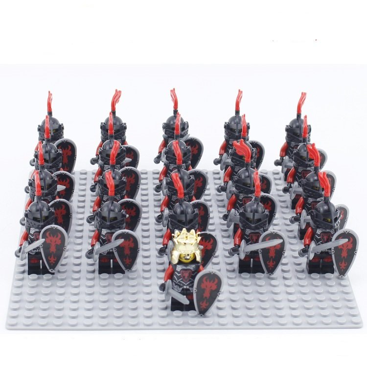 21pcs Medieval King Red Dragon Guards Soldiers Lego Compatible Gift Idea