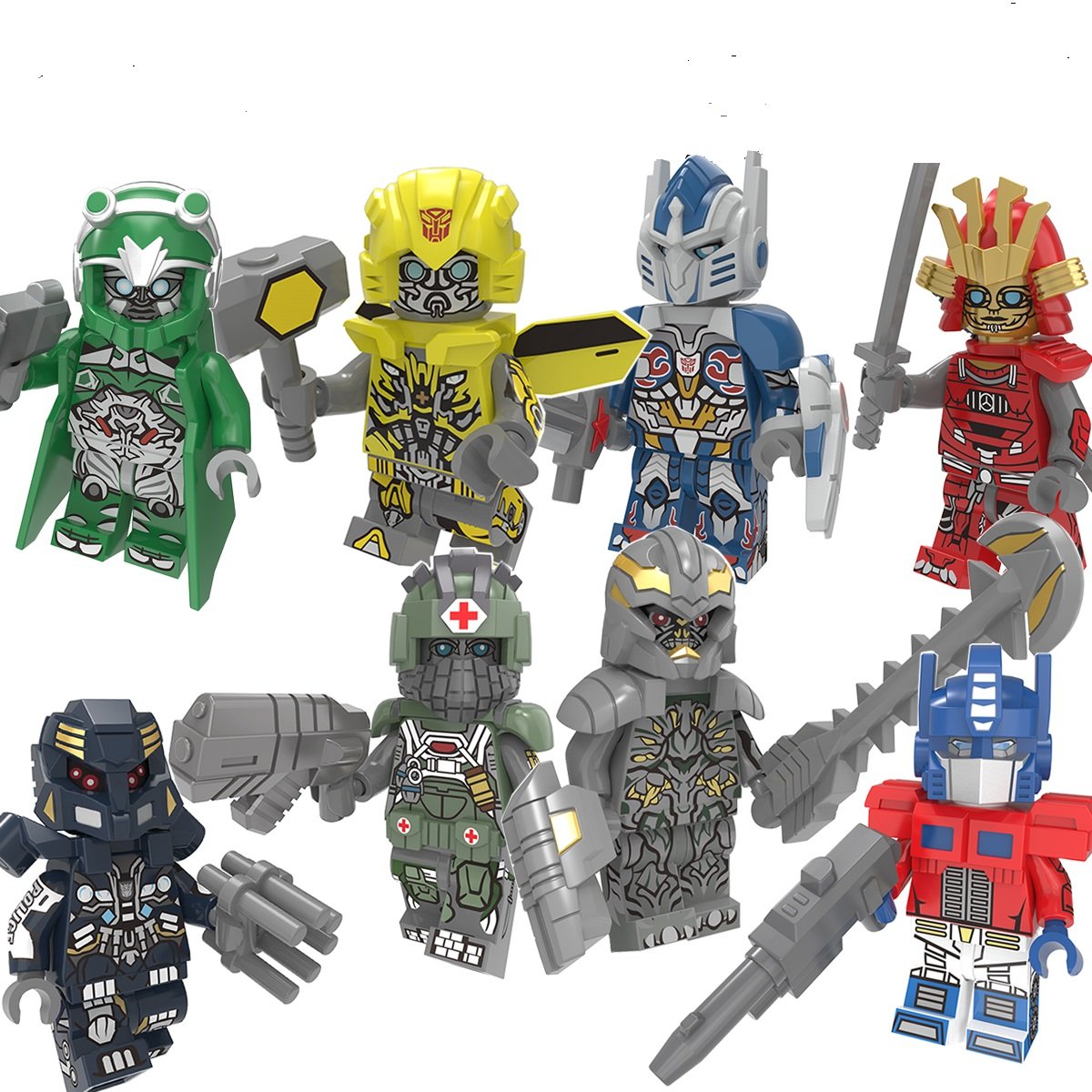 Transformers Optimus Prime Bumblebee Megatron Rollbar Crosshairs Hound Drift Minifigures