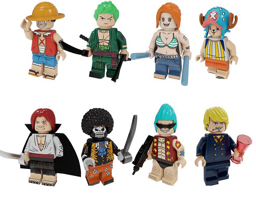 8pcs One Piece Luffy Zoro Nami Minifigures