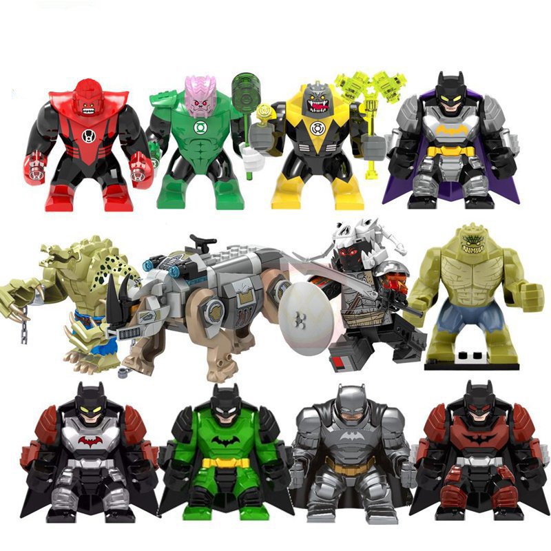 12pcs Big Figures Batman Lantern Ares Crocodile Killer Sinestro Lego Fit