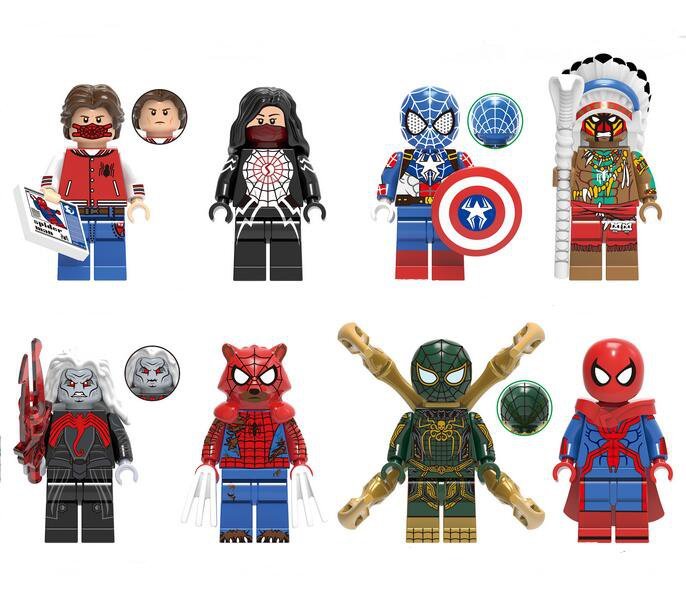 New Superhero Silk Knull Wolf Spiderman Peter Parker Rocket Raccoon Minifigures