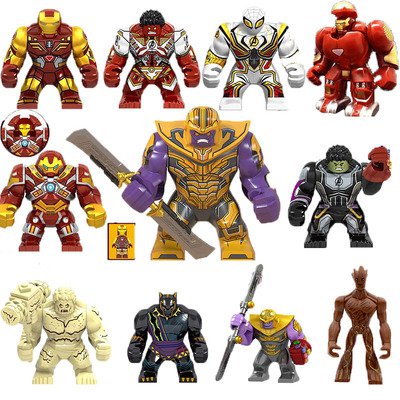 thanos sand element ironman hulk spiderman Lego black panther Groot Big Figures Fit