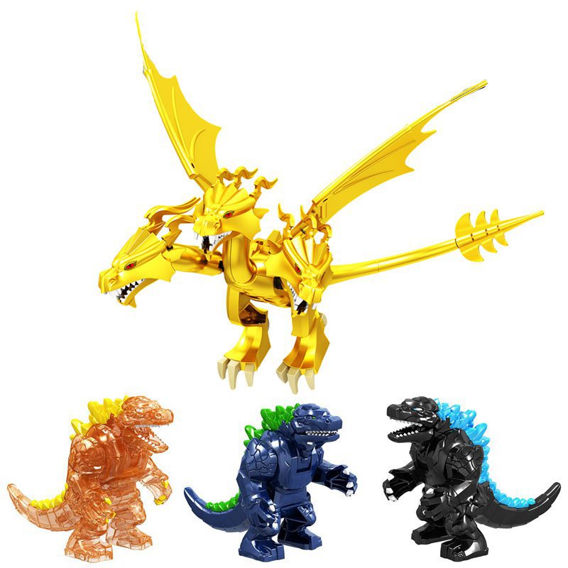 4pcs Godzilla King Ghidorah Godzilla Figures Lego Comatible Bricks Toy