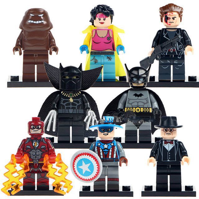 8pcs Batman Flash Alfred Two Face Clayface Penguin Man Minifigures DC Comics