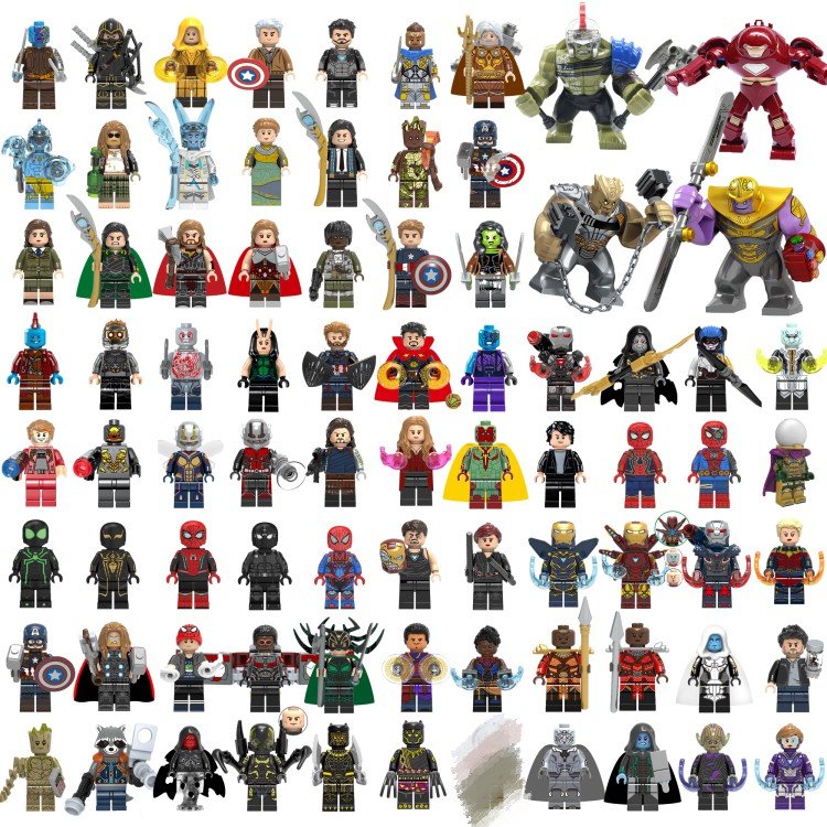 61pcs Marve Universe Comics Superhero Minifigures Compatible Lego Bricks