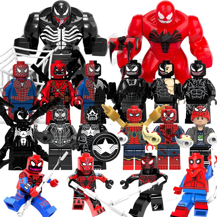 18pcs Vernom Carnage Spiderman Minifigures Lego Big Figures Compatible