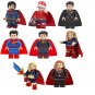 8pcs DC Superman Supergirl Minifigures Fit Lego Superman Supergirl