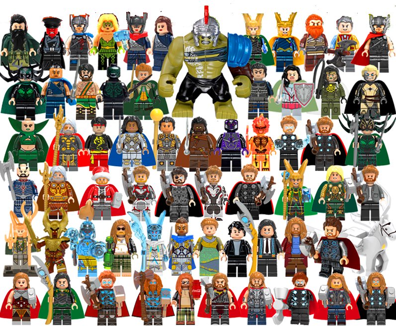 60pcs Thor Ragnarok Heila Red Skull Hulk Loki Minifigures Big Figures