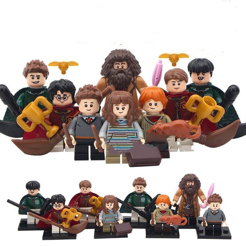 8pcs Harry Potter Bole Hermione Marcus Flint Ron Rubeus Hagrid Minifigures Boys Gift Idea