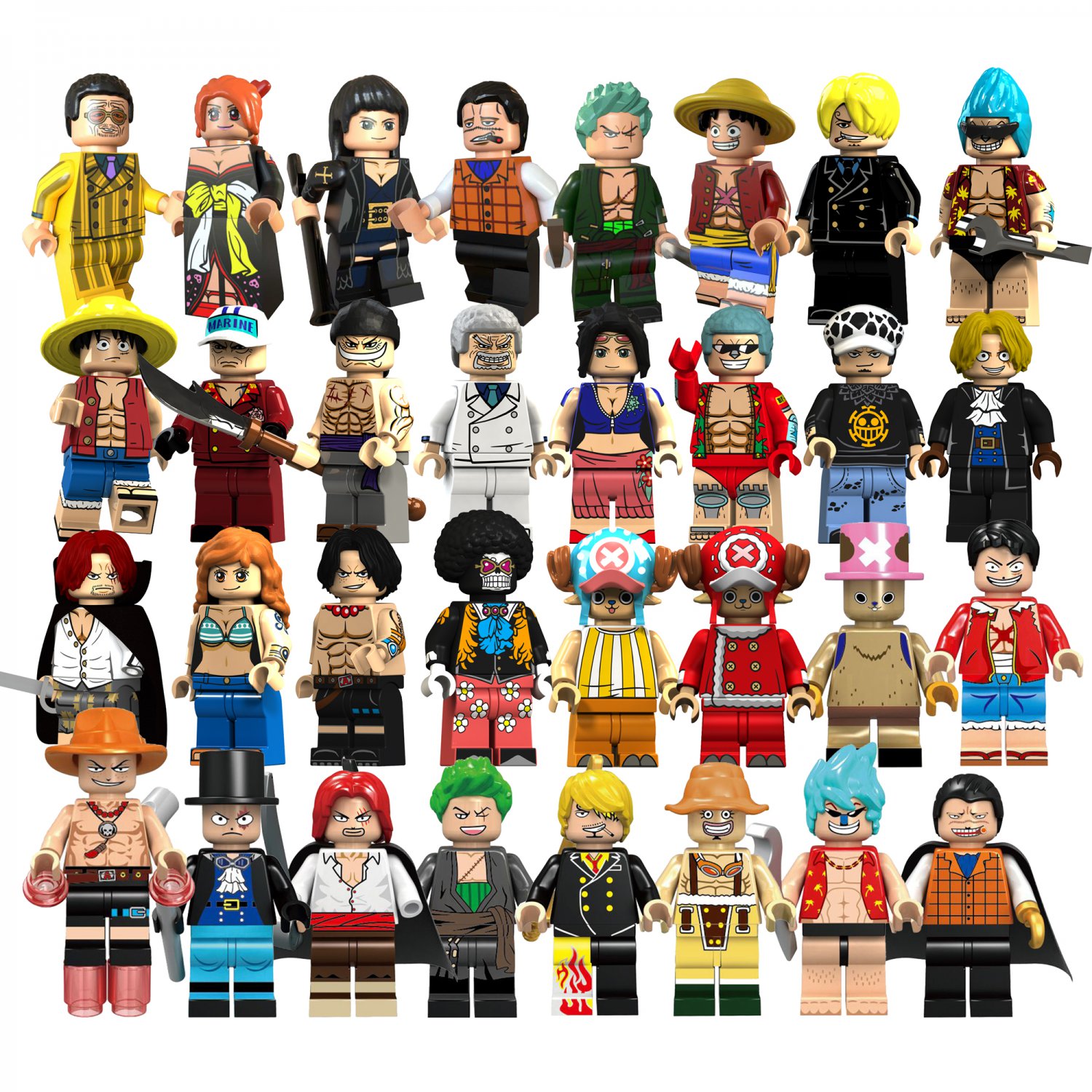 All One Piece Minifigures Luffy Zoro Nami Usopp Sanji Tony Minifigures Pack